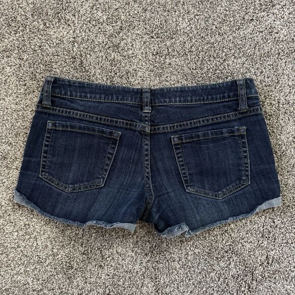 Mossimo Supply Denim Jean Shorts Low Rise Raw Cuffed Hems Juniors Size 9 - Picture 6 of 9